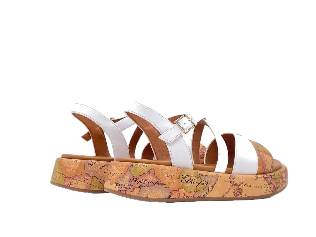 ALVIERO MARTINI 1 CLASSE Sandali donna Beige Geo White in Sandali moda Calzature Durello - Agna, commercioVirtuoso.it