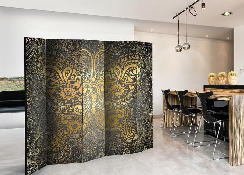Paravento Golden Butterfly II [divisori da interno] in Paraventi Collezione Casa - Trebisacce, commercioVirtuoso.it