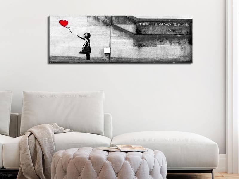 Quadro There is Always Hope (1 Part) Narrow Red in Poster e stampe Collezione Casa - Trebisacce, commercioVirtuoso.it