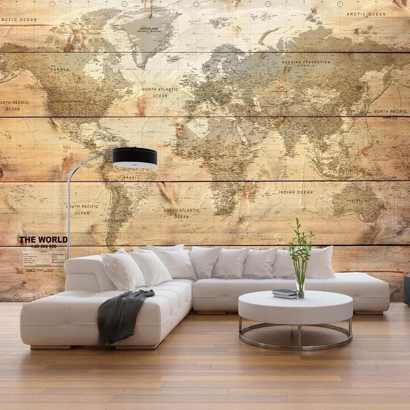 Fotomurale Map on Boards in Carta da parati Collezione Casa - Trebisacce, commercioVirtuoso.it
