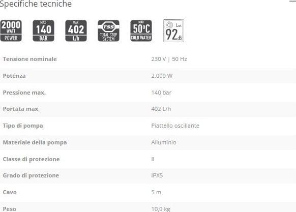 FFGroup HPW 140 Easy idropulitrice ad acqua freddo 140 bar 2000W 402 lt/h in Idropulitrici Aloiserw.com - Altomonte, commercioVirtuoso.it