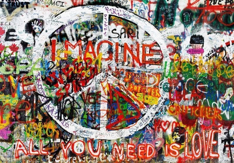Fotomurale Hippie Graffiti in Carta da parati Collezione Casa - Trebisacce, commercioVirtuoso.it