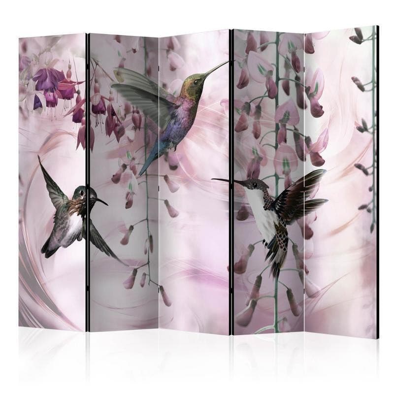 Paravento Flying Hummingbirds (Pink) II [Room Dividers] in Paraventi Collezione Casa - Trebisacce, commercioVirtuoso.it