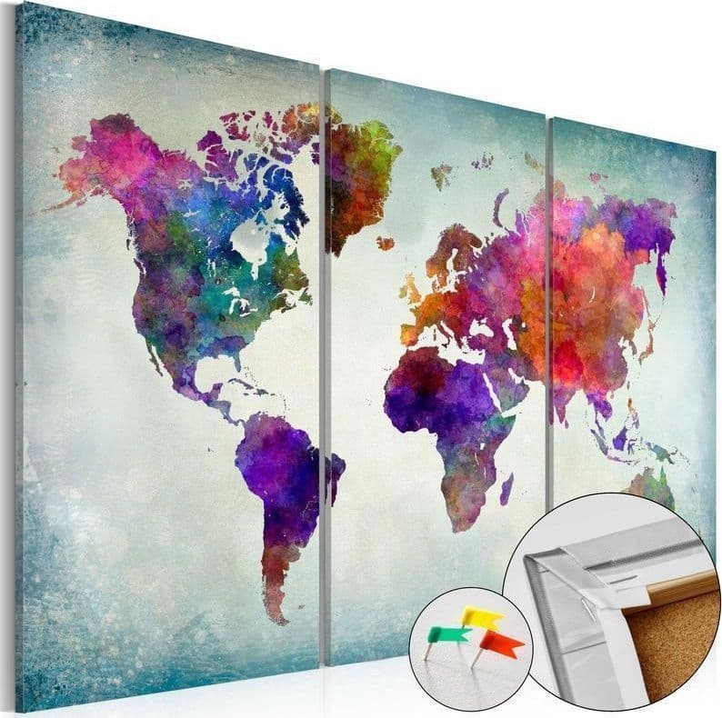 Quadri di sughero  World in Colors [Cork Map]
