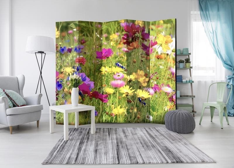 Paravento fiori estivi cinque pannelli in Paraventi Collezione Casa - Trebisacce, commercioVirtuoso.it