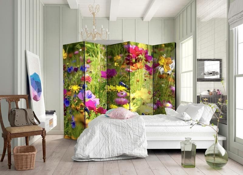Paravento fiori estivi cinque pannelli in Paraventi Collezione Casa - Trebisacce, commercioVirtuoso.it