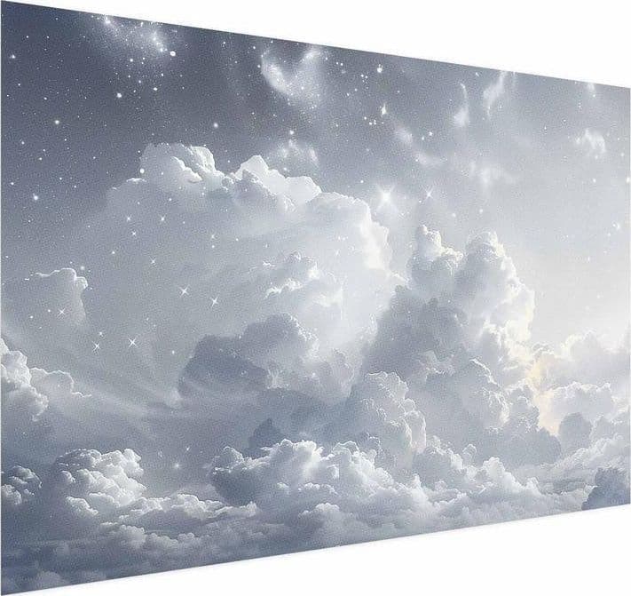 Poster - Astral Calm: Stars Scattered Over Delicate Clouds in Poster e stampe Collezione Casa - Trebisacce, commercioVirtuoso.it