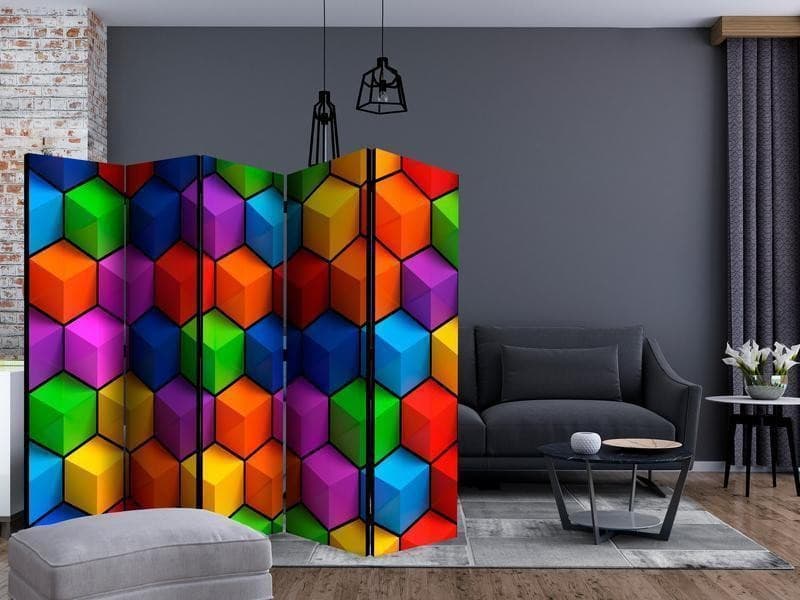 Paravento Colorful Geometric Boxes II [Room Dividers] in Paraventi Collezione Casa - Trebisacce, commercioVirtuoso.it