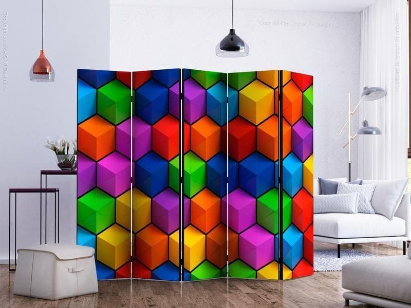 Paravento Colorful Geometric Boxes II [Room Dividers] in Paraventi Collezione Casa - Trebisacce, commercioVirtuoso.it