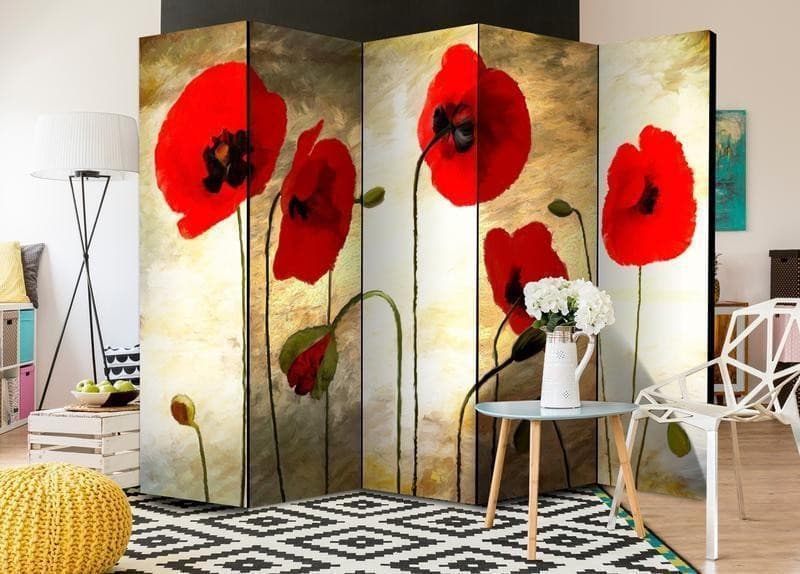 Paravento Golden Field of Poppies II [divisori da interno] in Paraventi Collezione Casa - Trebisacce, commercioVirtuoso.it