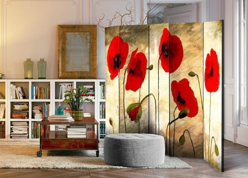 Paravento Golden Field of Poppies II [divisori da interno] in Paraventi Collezione Casa - Trebisacce, commercioVirtuoso.it