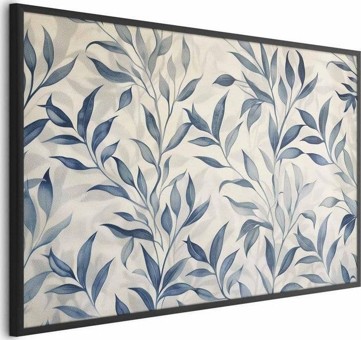 Poster - Delicate Botanical Motif with Blue Leaves in Poster e stampe Collezione Casa - Trebisacce, commercioVirtuoso.it