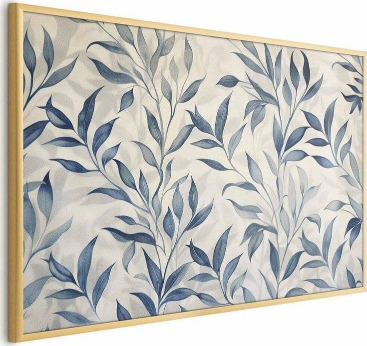 Poster - Delicate Botanical Motif with Blue Leaves in Poster e stampe Collezione Casa - Trebisacce, commercioVirtuoso.it