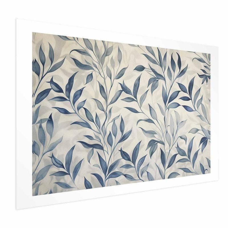 Poster - Delicate Botanical Motif with Blue Leaves in Poster e stampe Collezione Casa - Trebisacce, commercioVirtuoso.it