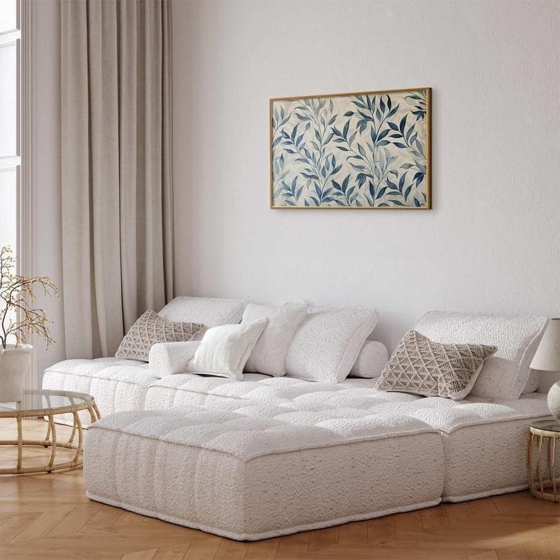 Poster - Delicate Botanical Motif with Blue Leaves in Poster e stampe Collezione Casa - Trebisacce, commercioVirtuoso.it