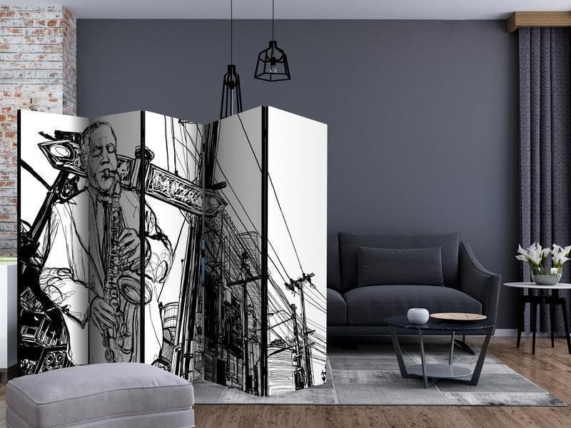 Paravento Saxophone recital on Broadway II [Room Dividers] in Paraventi Collezione Casa - Trebisacce, commercioVirtuoso.it