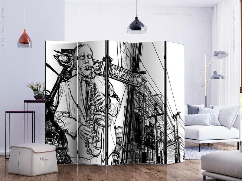 Paravento Saxophone recital on Broadway II [Room Dividers] in Paraventi Collezione Casa - Trebisacce, commercioVirtuoso.it