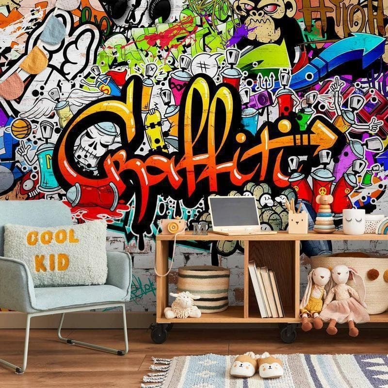 Fotomurale Colorful Graffiti in Carta da parati Collezione Casa - Trebisacce, commercioVirtuoso.it