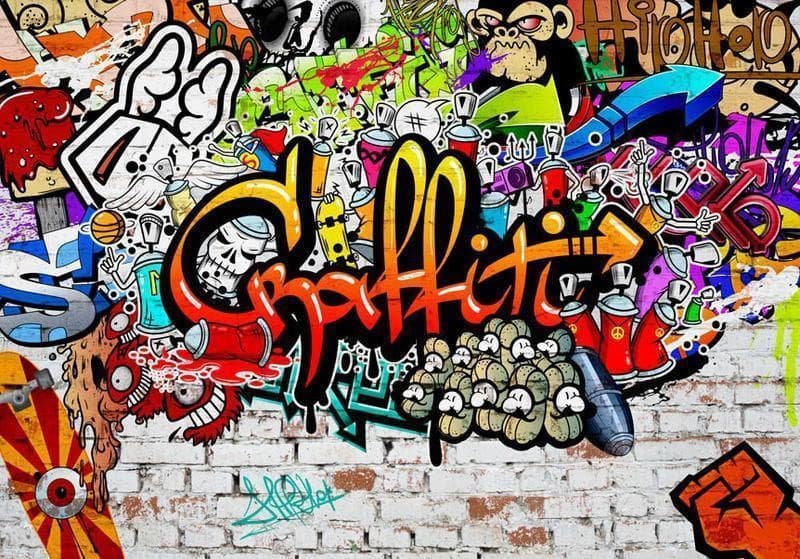 Fotomurale Colorful Graffiti in Carta da parati Collezione Casa - Trebisacce, commercioVirtuoso.it