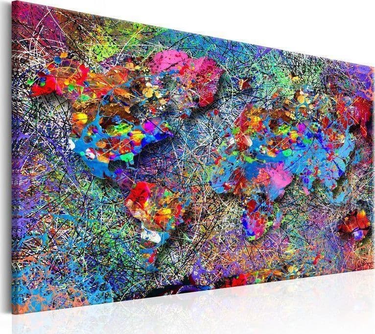 Quadro Map: Jackson Pollock inspiration in Poster e stampe Collezione Casa - Trebisacce, commercioVirtuoso.it