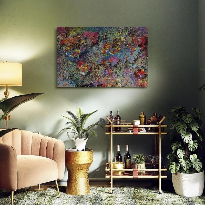 Quadro Map: Jackson Pollock inspiration in Poster e stampe Collezione Casa - Trebisacce, commercioVirtuoso.it