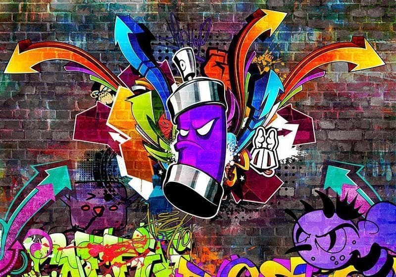 Fotomurale Graffiti: Colourful attack in Carta da parati Collezione Casa - Trebisacce, commercioVirtuoso.it
