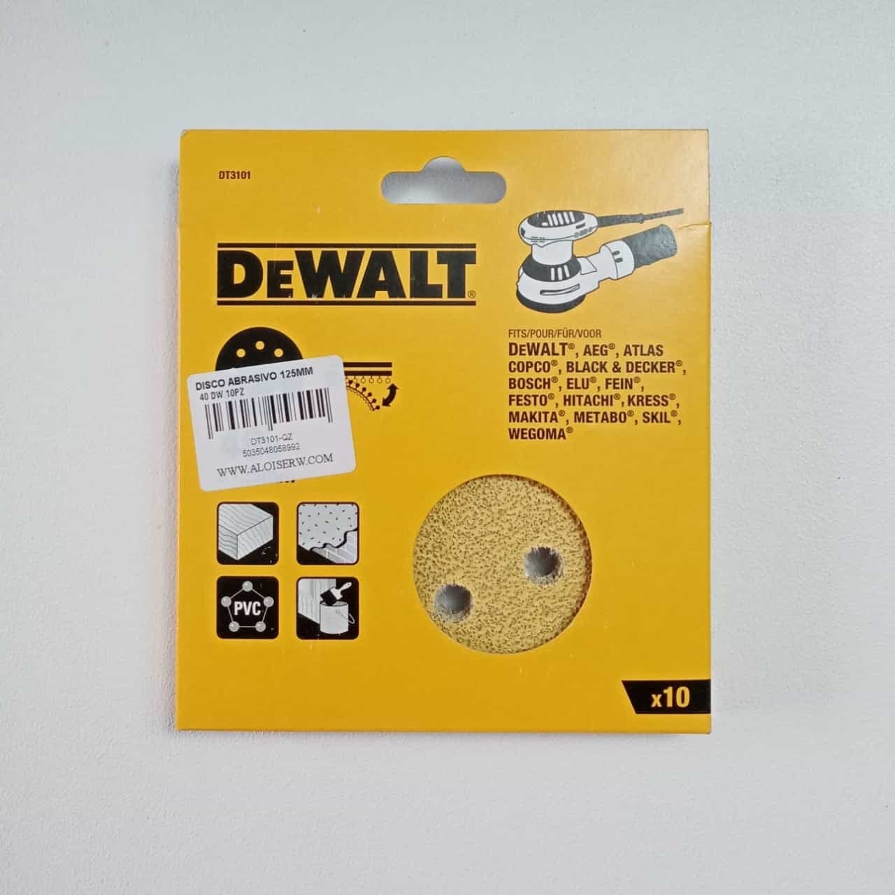 DeWalt 10pz da 125mm disco abrasivo per levigatrice con velcro in Dischi abrasivi velcrati Aloiserw.com - Altomonte, commercioVirtuoso.it