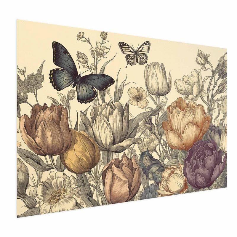 Poster - Colorful Tulips on a Cream Background in Poster e stampe Collezione Casa - Trebisacce, commercioVirtuoso.it
