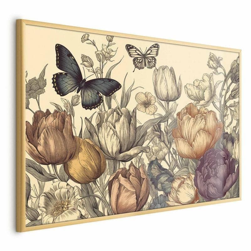 Poster - Colorful Tulips on a Cream Background in Poster e stampe Collezione Casa - Trebisacce, commercioVirtuoso.it