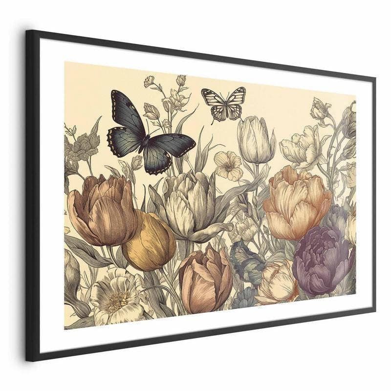 Poster - Colorful Tulips on a Cream Background in Poster e stampe Collezione Casa - Trebisacce, commercioVirtuoso.it