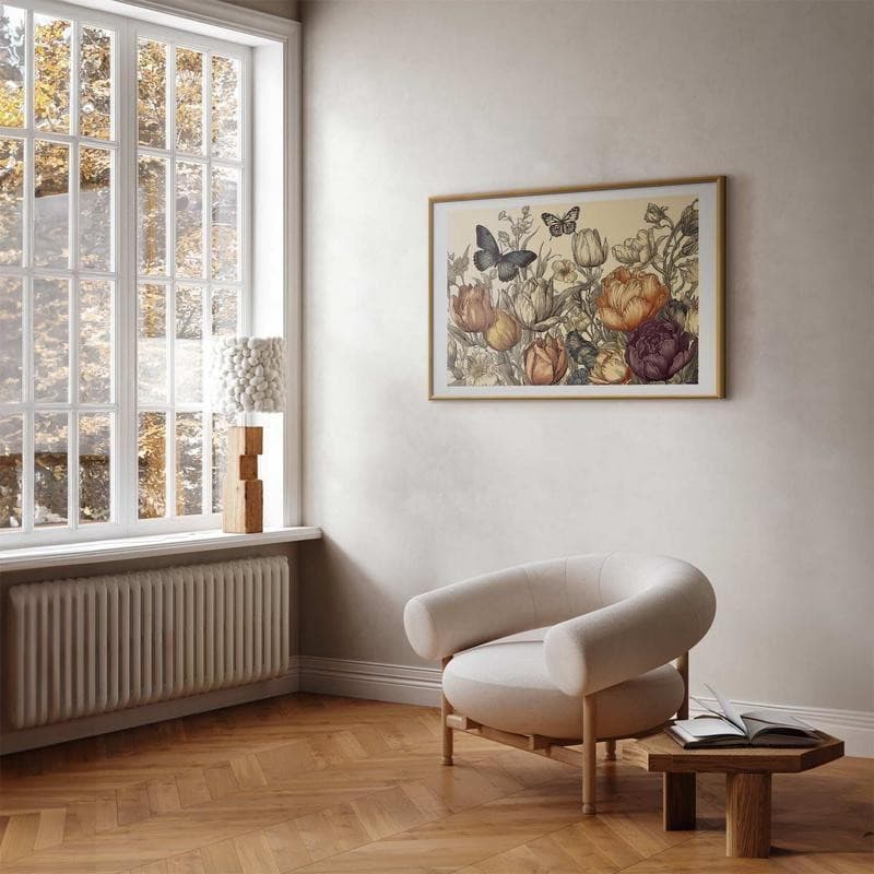 Poster - Colorful Tulips on a Cream Background in Poster e stampe Collezione Casa - Trebisacce, commercioVirtuoso.it