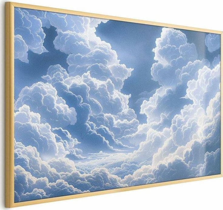 Poster - Blue Sky Breaking Through White, Fluffy Clouds in Poster e stampe Collezione Casa - Trebisacce, commercioVirtuoso.it