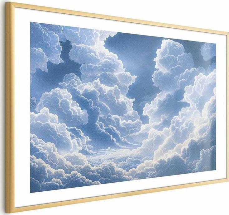 Poster - Blue Sky Breaking Through White, Fluffy Clouds in Poster e stampe Collezione Casa - Trebisacce, commercioVirtuoso.it