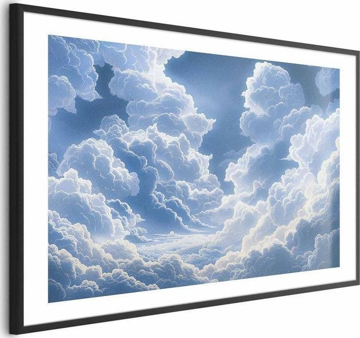 Poster - Blue Sky Breaking Through White, Fluffy Clouds in Poster e stampe Collezione Casa - Trebisacce, commercioVirtuoso.it