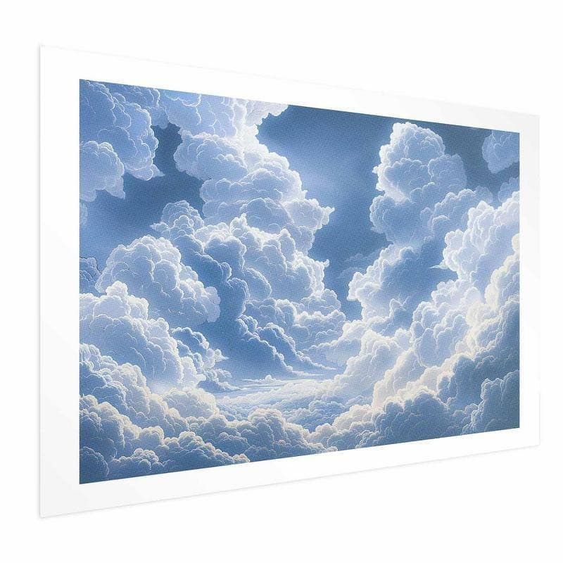 Poster - Blue Sky Breaking Through White, Fluffy Clouds in Poster e stampe Collezione Casa - Trebisacce, commercioVirtuoso.it