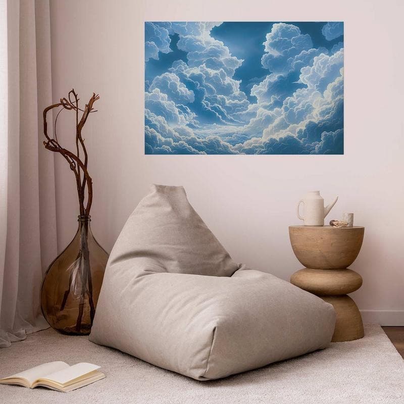 Poster - Blue Sky Breaking Through White, Fluffy Clouds in Poster e stampe Collezione Casa - Trebisacce, commercioVirtuoso.it