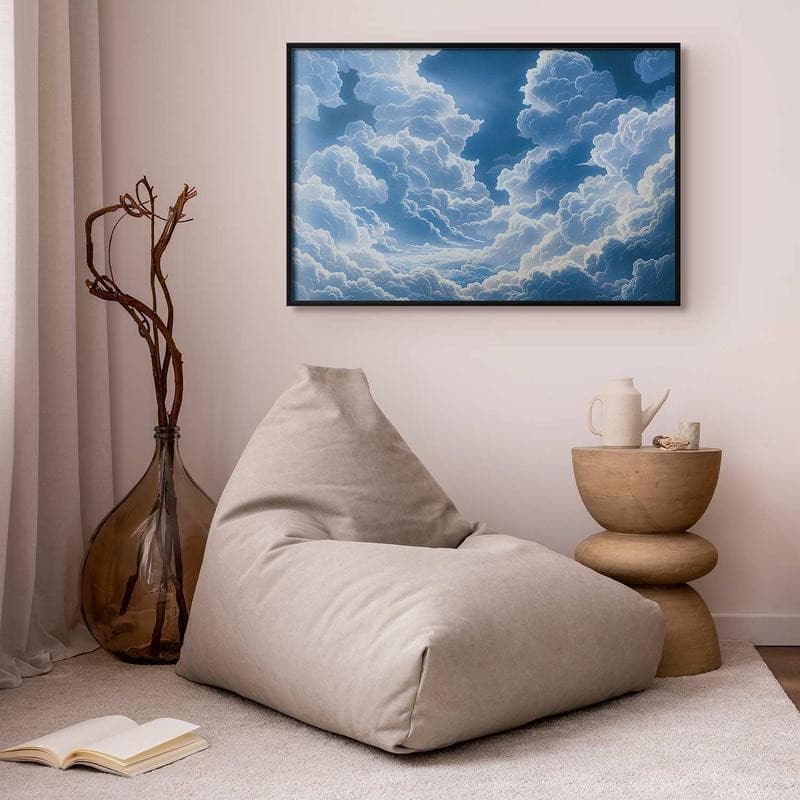 Poster - Blue Sky Breaking Through White, Fluffy Clouds in Poster e stampe Collezione Casa - Trebisacce, commercioVirtuoso.it