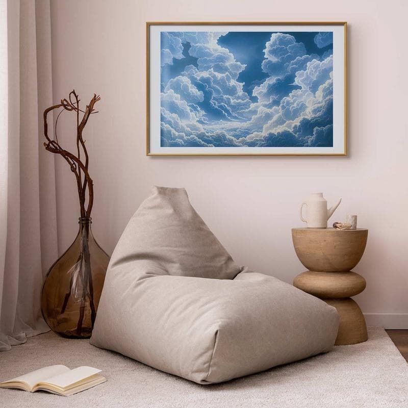 Poster - Blue Sky Breaking Through White, Fluffy Clouds in Poster e stampe Collezione Casa - Trebisacce, commercioVirtuoso.it
