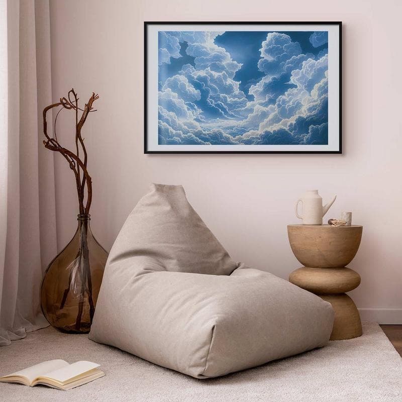 Poster - Blue Sky Breaking Through White, Fluffy Clouds in Poster e stampe Collezione Casa - Trebisacce, commercioVirtuoso.it