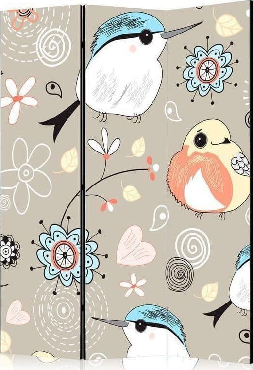 Paravento Natural pattern with birds [divisori da interno]