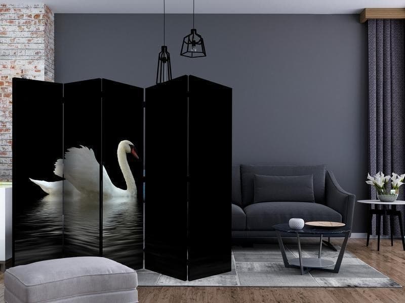 Paravento swan (black and white) II [Room Dividers] in Paraventi Collezione Casa - Trebisacce, commercioVirtuoso.it