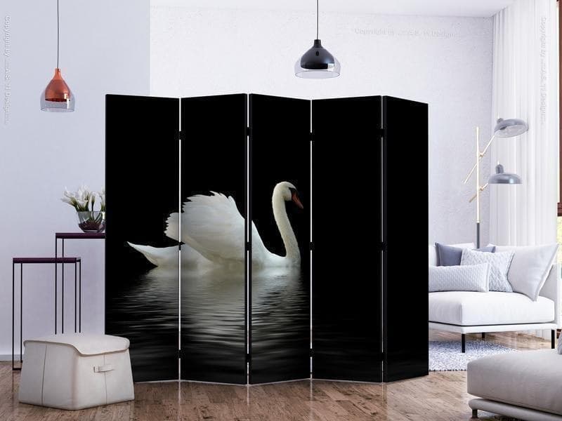 Paravento swan (black and white) II [Room Dividers] in Paraventi Collezione Casa - Trebisacce, commercioVirtuoso.it