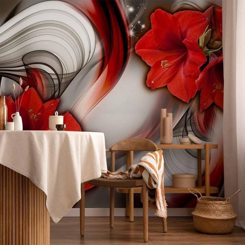 Fotomurale Amaryllis Ballad of the Red in Carta da parati Collezione Casa - Trebisacce, commercioVirtuoso.it