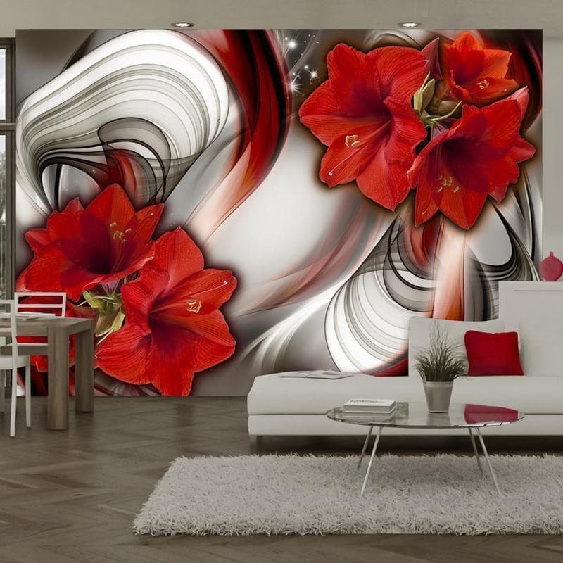 Fotomurale Amaryllis Ballad of the Red in Carta da parati Collezione Casa - Trebisacce, commercioVirtuoso.it