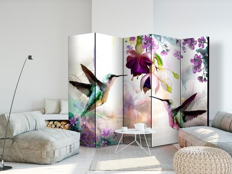 Paravento Hummingbirds and Flowers II [divisori da interno] in Paraventi Collezione Casa - Trebisacce, commercioVirtuoso.it