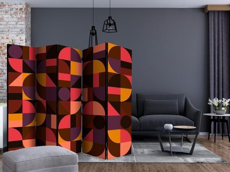Paravento Geometric Mosaic (Red) II [divisori da interno] in Paraventi Collezione Casa - Trebisacce, commercioVirtuoso.it