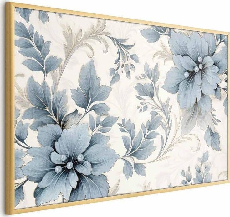 Poster - Turquoise Ornamental Retro Flowers in Poster e stampe Collezione Casa - Trebisacce, commercioVirtuoso.it