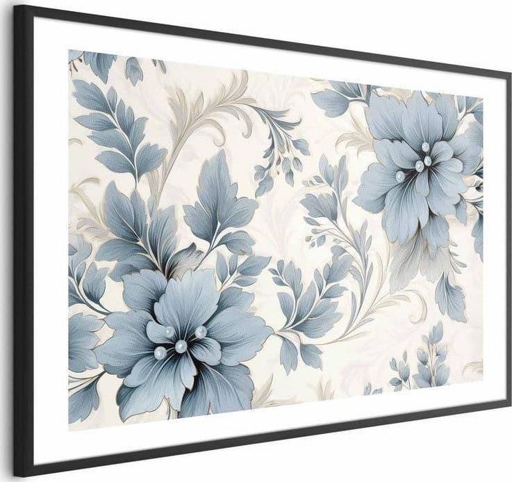 Poster - Turquoise Ornamental Retro Flowers in Poster e stampe Collezione Casa - Trebisacce, commercioVirtuoso.it