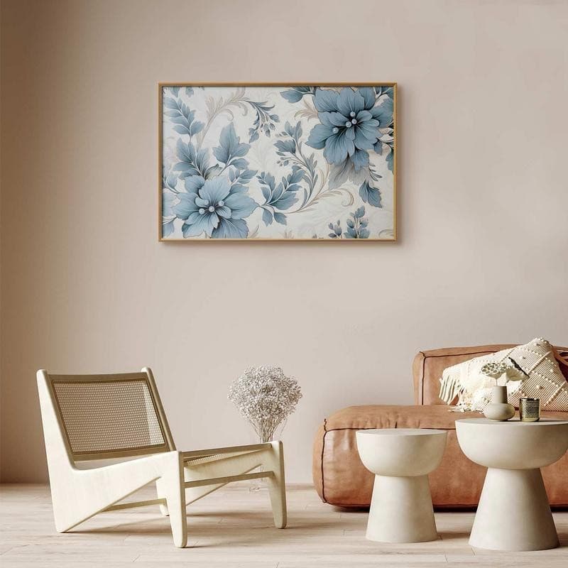 Poster - Turquoise Ornamental Retro Flowers in Poster e stampe Collezione Casa - Trebisacce, commercioVirtuoso.it