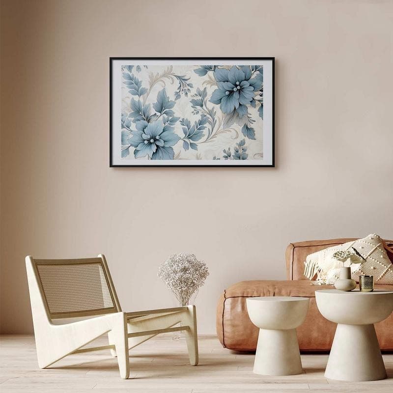 Poster - Turquoise Ornamental Retro Flowers in Poster e stampe Collezione Casa - Trebisacce, commercioVirtuoso.it